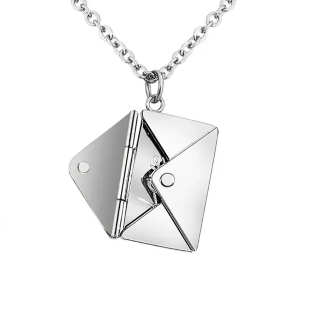 Unique “ Love You” Envelope Locket Necklace - Picture 3 of 8